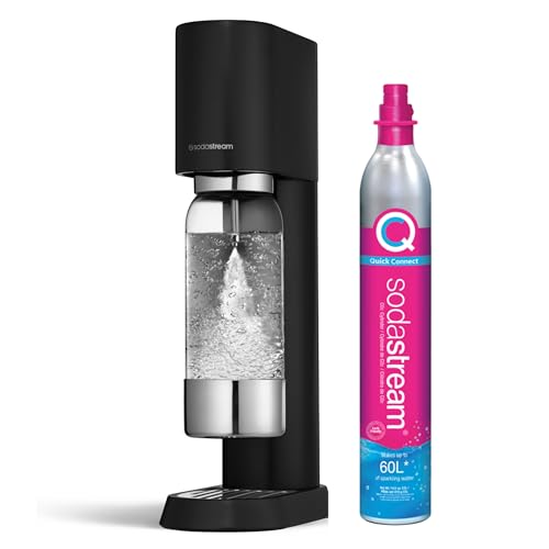 sodastream ensō Sparkling Water Maker, Premium Matte Black Stainless Steel Carbonated Water Machine By Naoto Fukasawa, 1L Custom BPA-Free Bottle, Cordless Soda Maker, Quick Connect CO2 Canister option