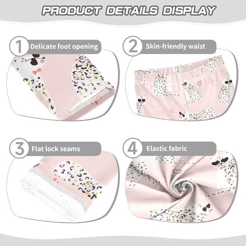 ZZXXB Cool Cheetah Girl's Leggings Soft Ankle Length Active Stretch Pants Bottoms 4-10 Years3