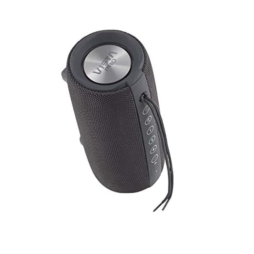 Vieta Pro Upper - Altavoz portátil (Bluetooth, Radio FM, micrófono integrado, True Wireless Dual pair, Reproductor USB, Lector de tarjeta Micro SD, Resistencia al agua IPX6) color negro