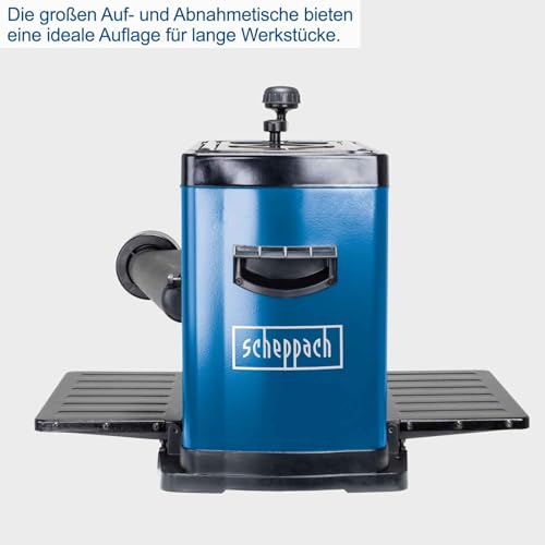 Foto von Scheppach Dickenhobelmaschine PLM1800 | 1500W Leistung | 2 Hobelmesser | Drehzahl Hobelwelle 8500 min-1 | Durchlasshöhe/-breite: 152 mm / 330 mm | Spanabnahme max.: 2,8 mm