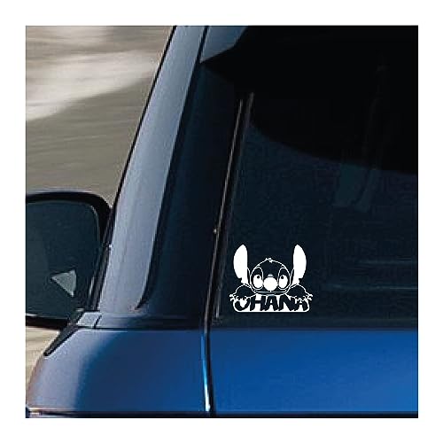 Peeking Stitch Ohana Vinyl Sticker Decal Novelty Humour Cute Funny Car Window White Internal Window Fitment
