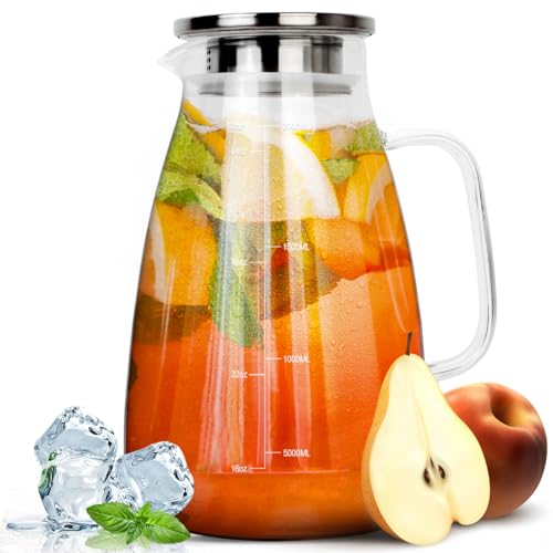 Thé glacé et jus en carafe en verre HEFTMAN de 2 litres durable