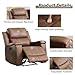 CANMOV Leather Recliner Chair, Classic and Traditional Manual Recliner Chair with Overstuffed Arms and Back, Manual Single Sofa with Concealed Cup Holders,Nut Brown