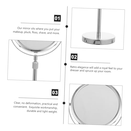 Miroir de maquillage rond métal BESTYASH rotatif pour table de bureau