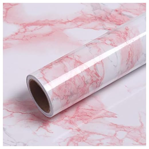VEELIKE Pink Marble Contact Paper Wallpaper Stick and Peel 15.74 x118.11inches Self Adhesive Removable Waterproof Wall Covering for Table Countertop Cabinet Drawer