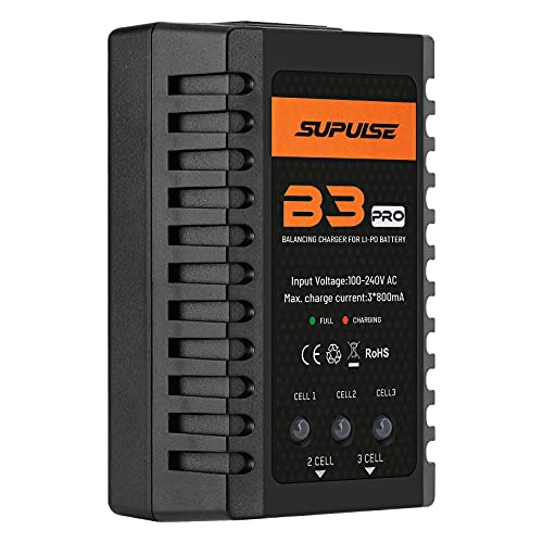 LiPo Battery Charger RC Balance Charger B3AC Pro Compact Battery Charger AC 110-240V 25W High Power High Current for 2S 3S 7.4V 11.1V Lipo Battery Pack