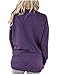 ONLYSHE Womens Casual Long Sleeve Tops Tunic Crewneck Sweatshirts Clearance Purple