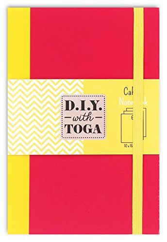 Toga D.I.Y Notebook, Paper, Red/Yellow, 10 x 15 x 0.8 cm, Rouge/ Jaune, 10 x 15 x 0,8 cm