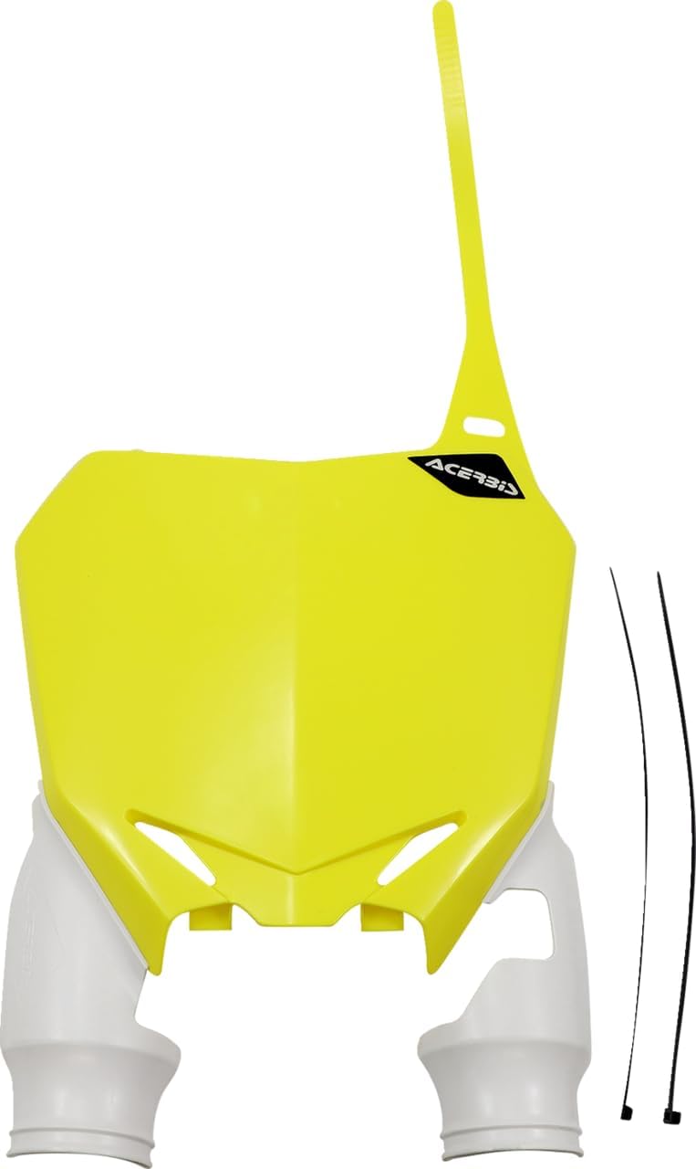 Acerbis Raptor Front Number Plate (YELLOW/WHITE) For 08-17 SUZUKI RMZ450
