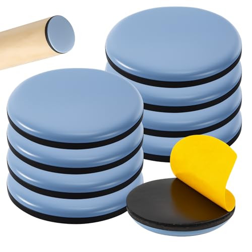 Menibeuty 8pcs 50 mm (Rond) Patins en Tefon pour Meubles, PTFE - pour Meubles - Évite Les Frottements sur Les Parquets Ou Moquettes - Idéal pour Déplacer des Meubles Lourds