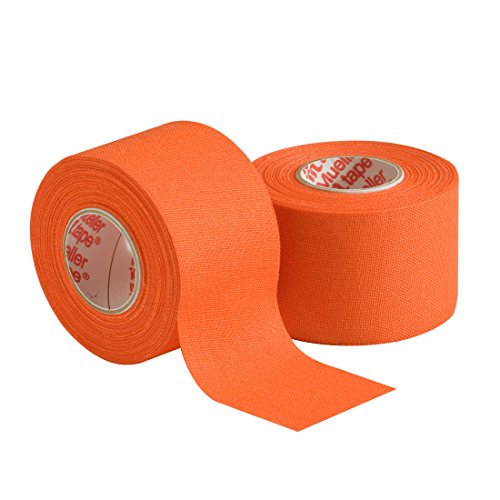 Image of MUELLER Sports Medicine MTape Rolls, Quality Athletic Tape, Easy to Tear for Fast & Effective Taping, 1.5 inch x 10 Yards Per Roll, 2 Rolls, Orange