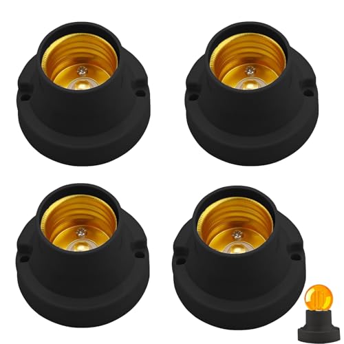 4 Stück Lampenfassung E27 E27 Fassung zum Anschrauben Universelle Lampenfassungen für LED-Lampen Lampensockel Adapter Schwarz für Deckenleuchten Glühlampen & Lampen mit E27 Schraubanschluss