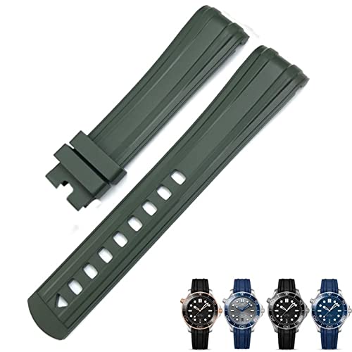 Bracelet FKM 20mm étanche et souple pour montre Omega Seamaster de plongée bleu