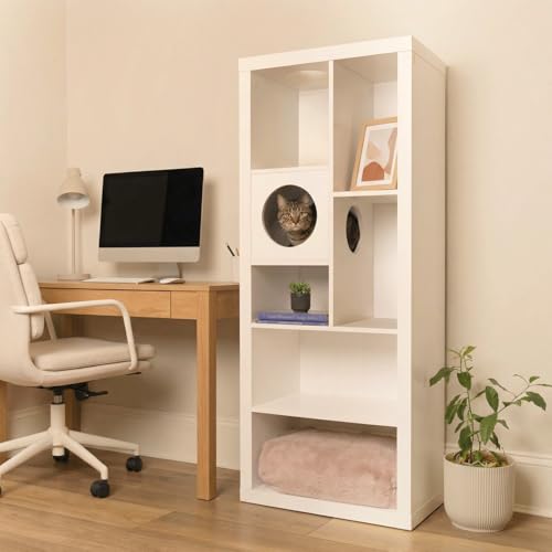 Estante árbol para gatos multi-niveles 148.59 cm blanco miniatura 2