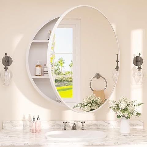TETOTE 28 x 28 Round Bathroom Cabinet Cover