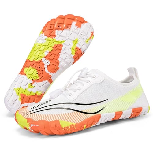 Wizeny Zapatos de acuáticos Hombres Zapatos de Descalzos Playa Secado rápido Transpirable para Yoga, Ejercicio, Deporte y Caminata,Blanca,38 EU