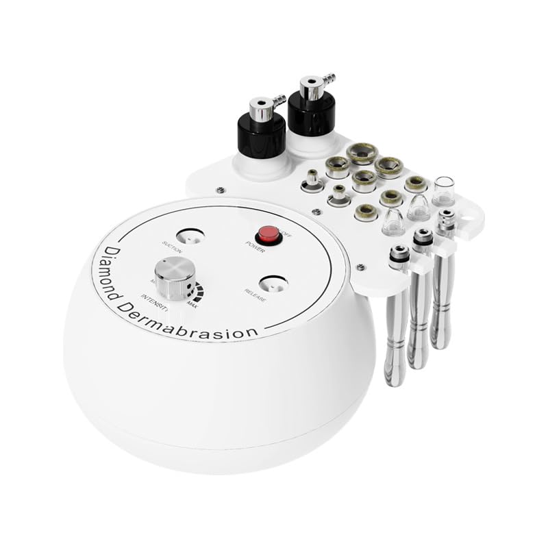3-in-1 Diamond Microdermabrasion Machine for Home Use, Professional Facial Exfoliating & Pore Cleansing Device with Wands, Diamond Tips, Spray Bottle & Vacuum Glass Tubes for Women