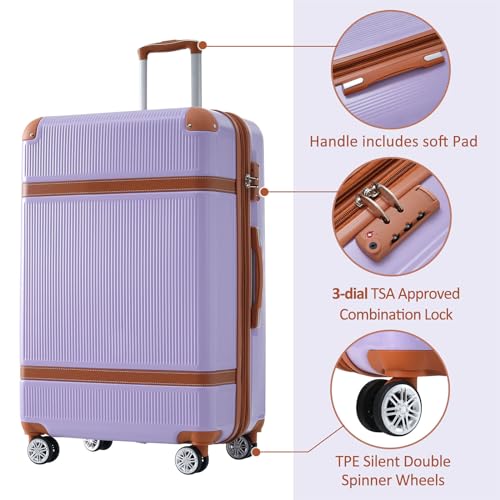 3 Piece Hardshell Luggage Sets Double Spinner Suitcase with TSA Lock Lightweight - 8 Wheels for Easy Travel - Durable Travel Bags4