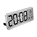 Produktbild MQUPIN Digitale Led Wanduhr 14 '' XXL wanduhr digital mit temperaturanzeige, Tischuhr mit automatischer Zeiteinstellung, Zwei Alarme, Nachtlichttemperatur, batteriebetriebene LCD-Silber