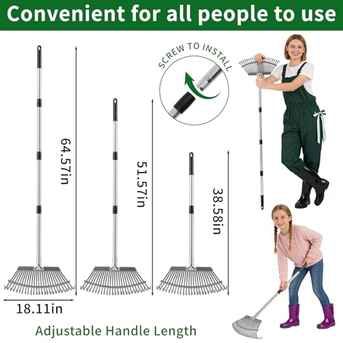 Rastrillo para hojas con bolsa 72 gal y guantes miniatura 3