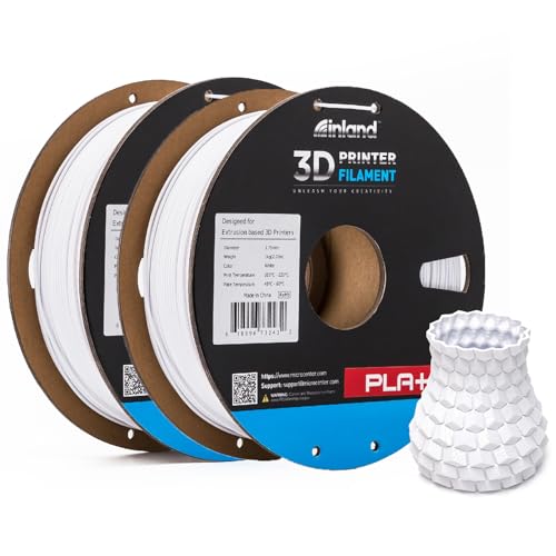 Image of INLAND Micro Center PLA+ 3D Printing Filament 1.75mm - PLA Pro Dimensional Accuracy + /- 0.03 mm - 1kg Cardboard Spool (2.2 lbs) (2 Pack White, 1.75mm)
