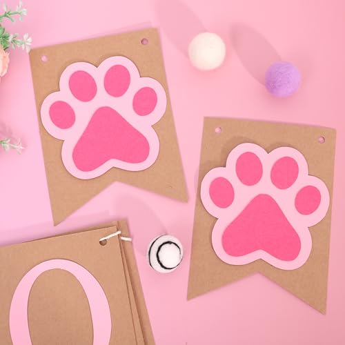 Hiklo 20240727 Dog Puppy One Highchair Banner - Dog Or Girl Paw Print 1St Birthday Banner, Puppy Animal First Birthday Party Decoration thumb #7