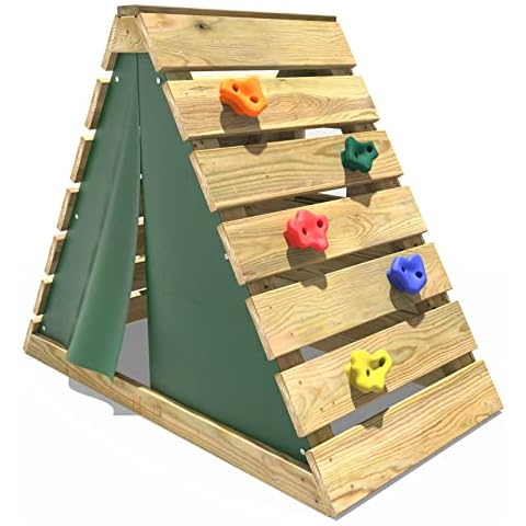 Rebo Mini Wooden Climbing Pyramid Playset - Green Cover