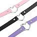 FIBO STEEL 1-4 Pcs Womens Leather Necklace Choker Necklace Heart Punk Goth Style Adjustable