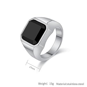 LITICIA レチシア　Ring-VELVET （BLK） Sterling Silver Genuine Square-Cut Black Onyx Cocktail Ring