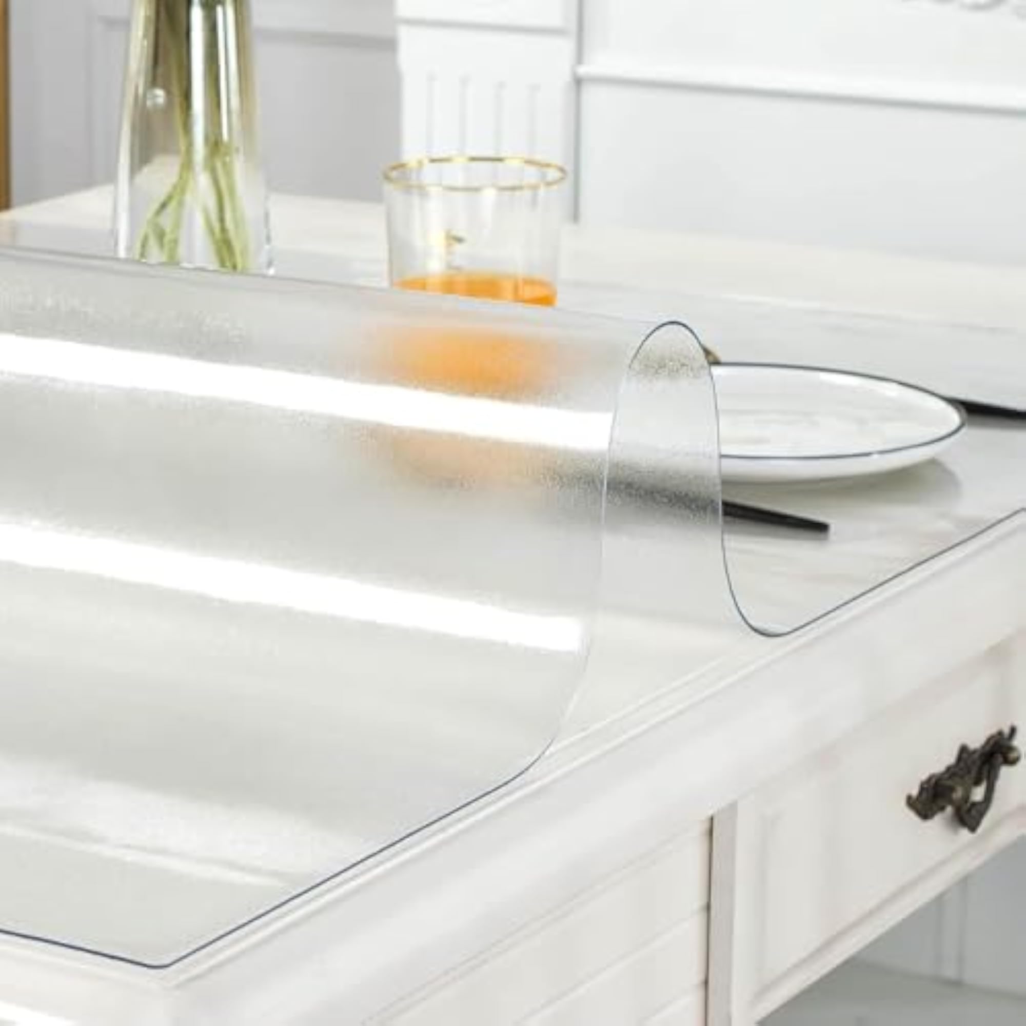 Premium Frosted Dining Table Cover, Heat-Resistant