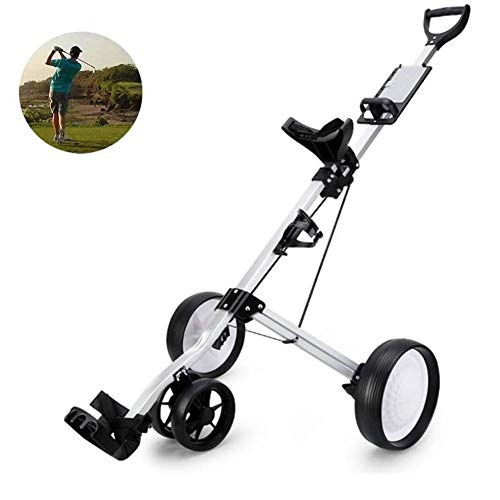 Golf Push Cart 4 Wheels Foldable Hand Cart Trolley Quick Open and Close