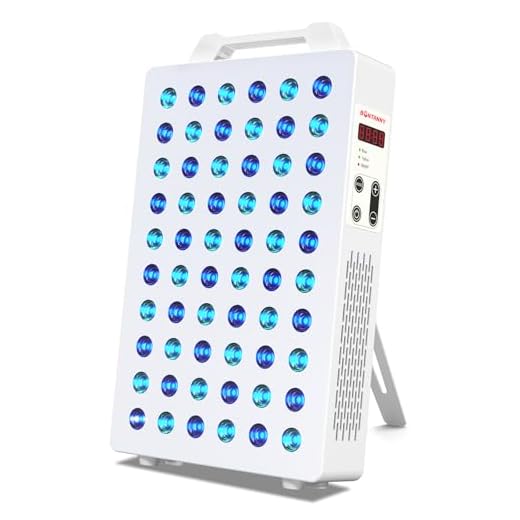BONTANNY Blue/Yellow Light Therapy, 450/480/590nm 3 Wavelengths Blue Yellow Light Device with 60 Dual Chip Clinical Grade LEDs, Remote Control, Timer for Face, Body, Improve Skin, BO-300 (White)