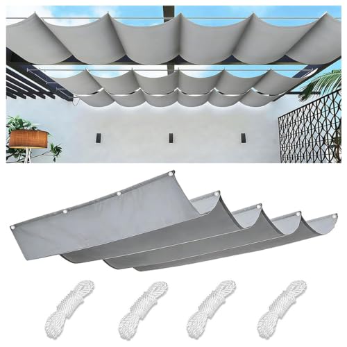 Voile d'ombrage rétractable ondulée imperméable pour terrasse avec kit