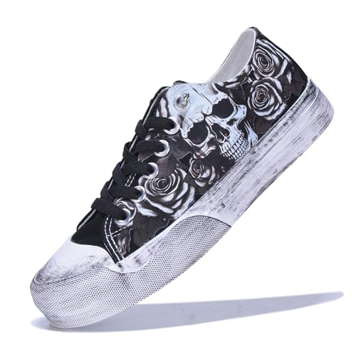 GXZUORUI Gothic Skull Canvas Sneaker