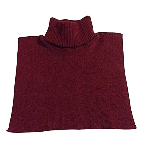 Joyci Women's Knit Turtleneck Dickey Winter Unisex Fake Collar Keep Warm (Wine Red)