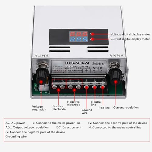 Alimentation industrielle 24V réglable haute précision à écran digital