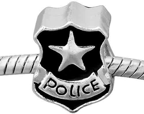 Police Officer Badge Charm for Snake Chain Charm Bracelets DIY