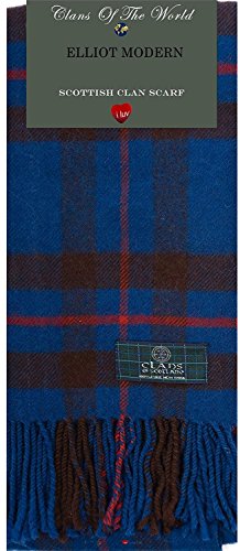 Elliot Modern Tartan Clan Scarf 100% Soft Lambswool