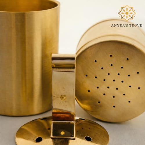 Image of ANYRA'S TROVE Pure Brass Filter Coffee Maker,South Indian Madras Kappi Drip Decoction Coffee Brewer, Coffee Filter with upto 5 cups,Home & Kitchen