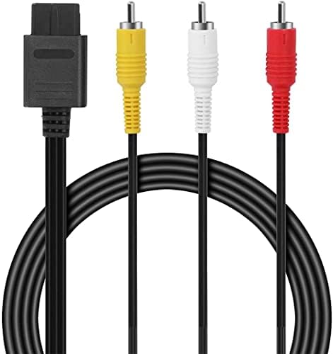 HonHe AV Cable Composite Video Cable Compatible with N64/GameCube/SNES TV Game (6 Feet), Black