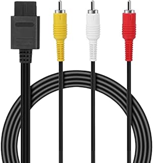 HonHe AV Cable Composite Video Cable Compatible with N64/GameCube/SNES TV Game (6 Feet), Black