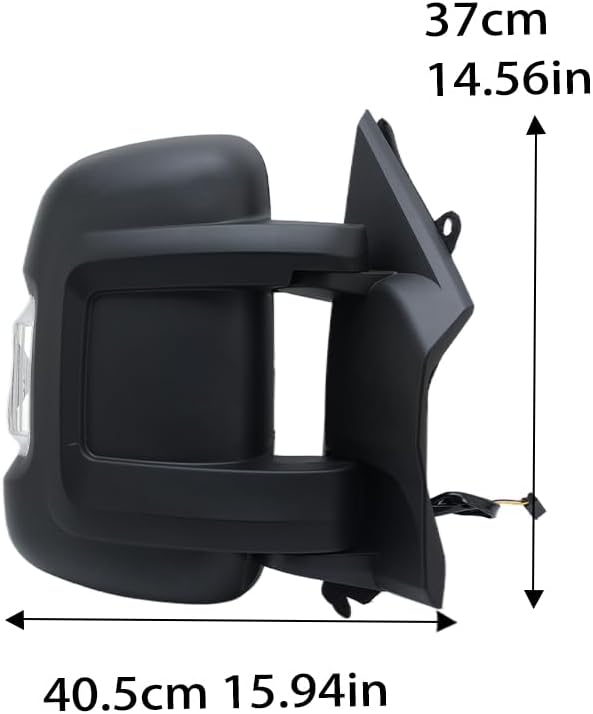 Passenger Side Mirror for with 2014-2024 Ram Promaster 1500/2500/3500,Mirrors with Turn Signals Light,Temperature Sensor,Without Power Glass,Replaces# CH1321417 5VE98JXWAB(Short Arm)2Pins