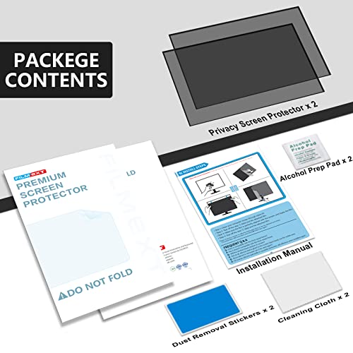 Image of FILMEXT 2 Pack 23.8 inch Computer Privacy Screen Filter | Monitor Privacy Screen 23.8 inch for 16:9 All-in-One Desktop /Frameless PC,Computer Bubble Free Anti-Spy Blue Light Filter