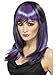 Produktbild Halloween! Smiffys Perücke Glamour-Hexe, Schwarz und Purpur, Lang mit Fring