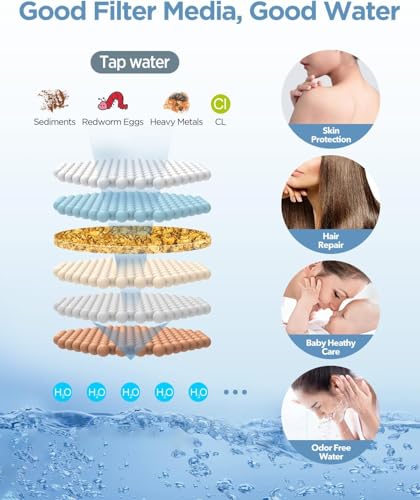 Image of ALTON SHR22525, Filtered Shower Head with Hand Shower, Chrome | Filter Shower, Hard Water Softener, Overhead Shower Filter | 2-in-1 Shower System with 6-Function Hand Shower
