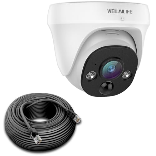 【4K800万画素・ 双方向通話】 WEILAILIFEドーム型 有線 poe...