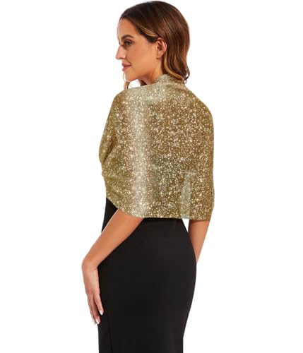 Sparkling Metallic Shawls and Wraps with Buckle,for Evening Dresses Party Wedding Bride Bridesmaid4