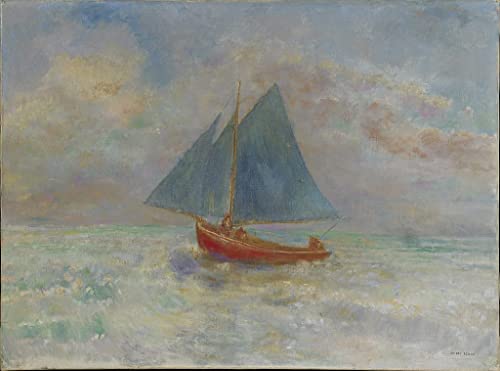 La barque rouge d'Odilon Redon peinture poster impression tableaux graffiti art