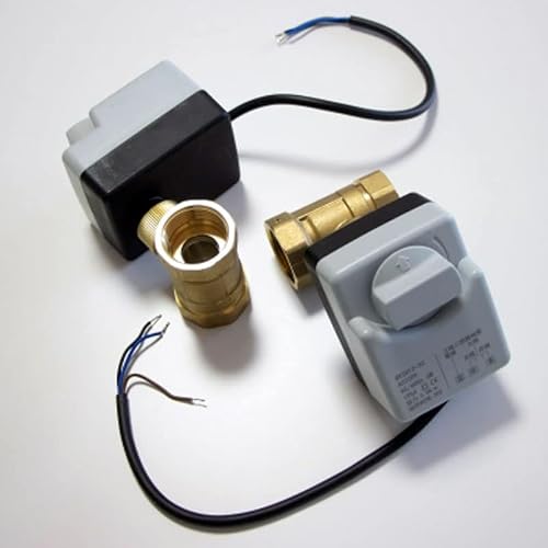 TREDSWQCV Valve AC220V DN15 DN20 DN25 Brass Electric 2-Way Motorized Ball Three Wires Actuato with Manual Switch(DN15)