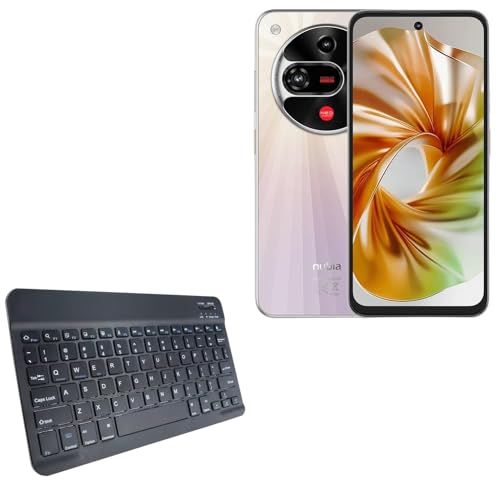BoxWave Keyboard Compatible with ZTE Nubia Focus 2 - SlimKeys Bluetooth Keyboard, Portable Thin with Chiclet-Style Keys - Jet Black